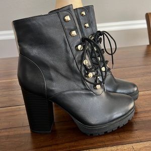 Express Women’s Black High Heel Boots size 10